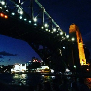 Harbour Bridge by night from the boat